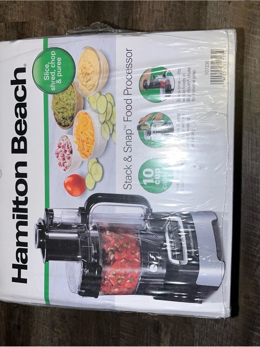 Hamilton Beach Black and Silver Stack & Snap Food Processor